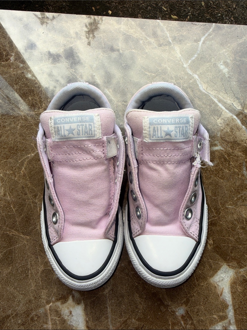 Converse Kids Light Pink Canvas Slip-On All Star Sneakers